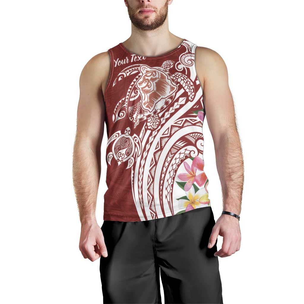 Aloha Hawaii Island Personalized Men Tank Top Crimson Dreamy Turtle