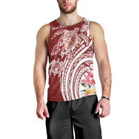 Aloha Hawaii Island Personalized Men Tank Top Crimson Dreamy Turtle