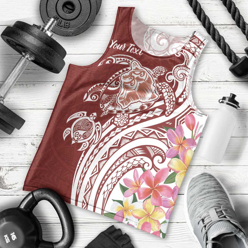Aloha Hawaii Island Personalized Men Tank Top Crimson Dreamy Turtle