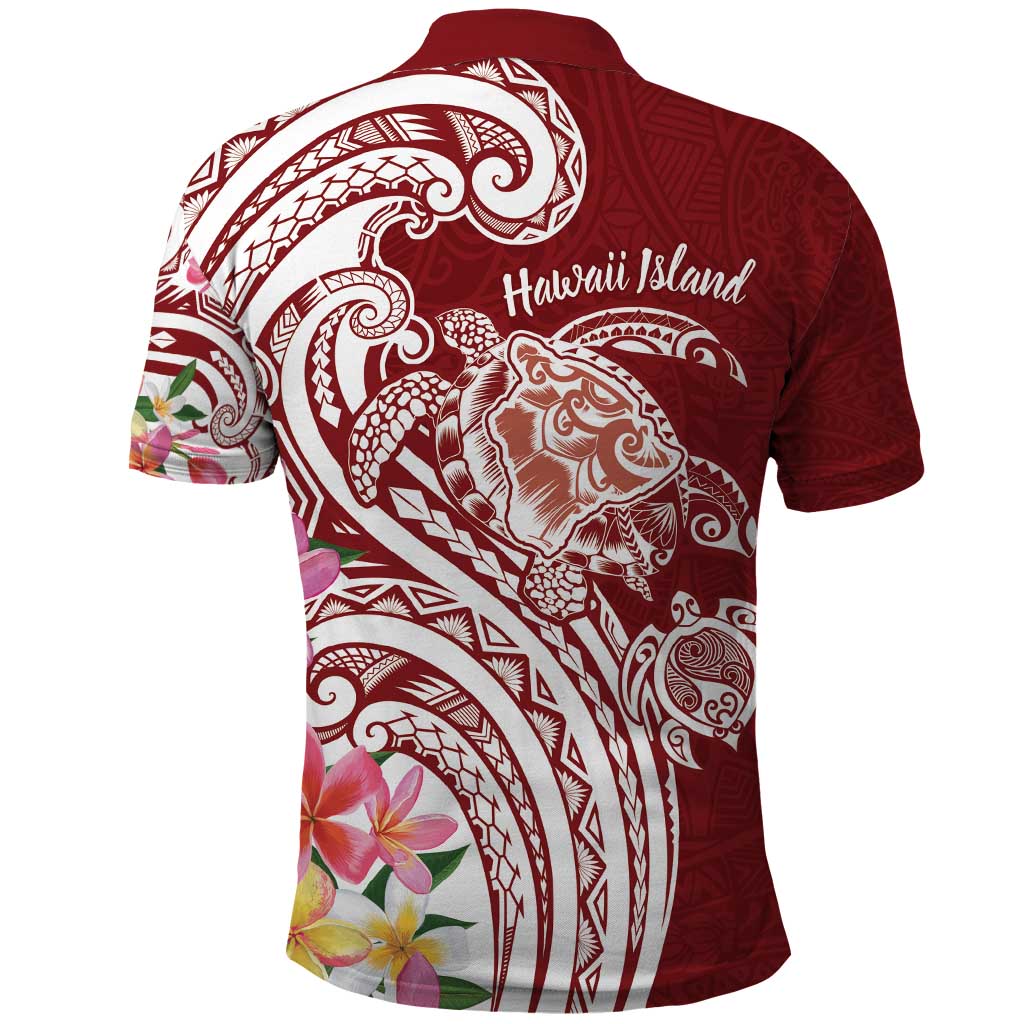 Aloha Hawaii Island Personalized Polo Shirt Crimson Dreamy Turtle