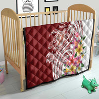 Aloha Hawaii Island Personalized Quilt Crimson Dreamy Turtle