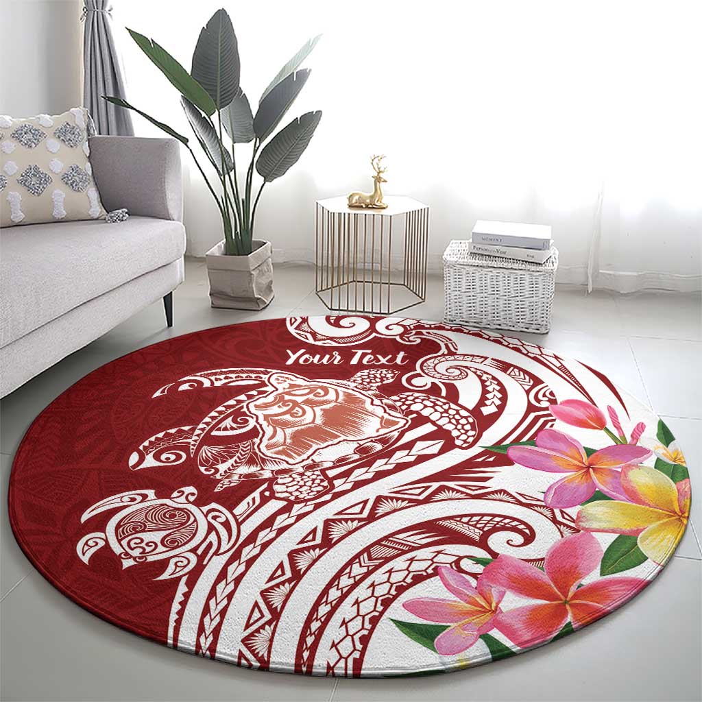 Aloha Hawaii Island Personalized Round Carpet Crimson Dreamy Turtle