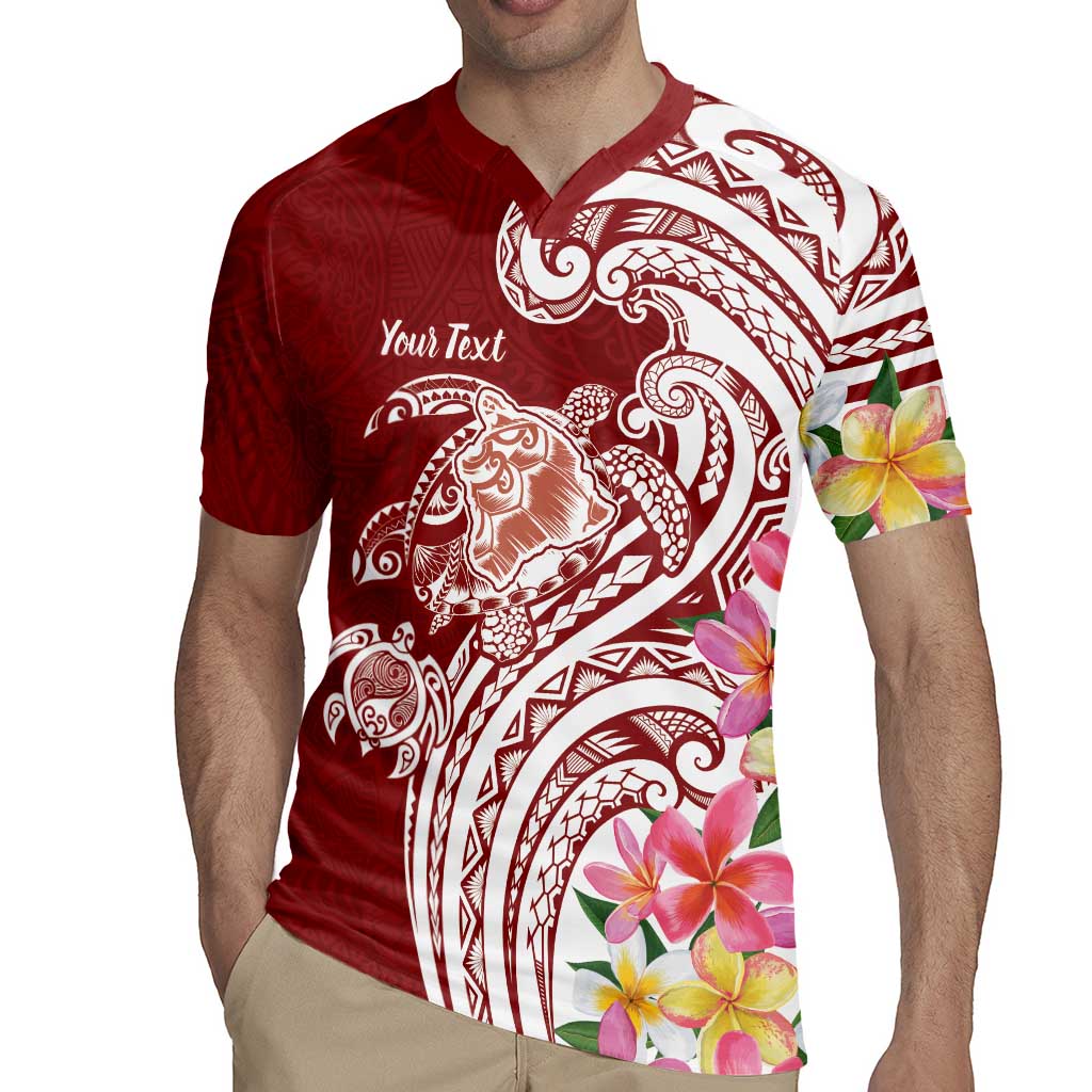 Aloha Hawaii Island Personalized Rugby Jersey Crimson Dreamy Turtle