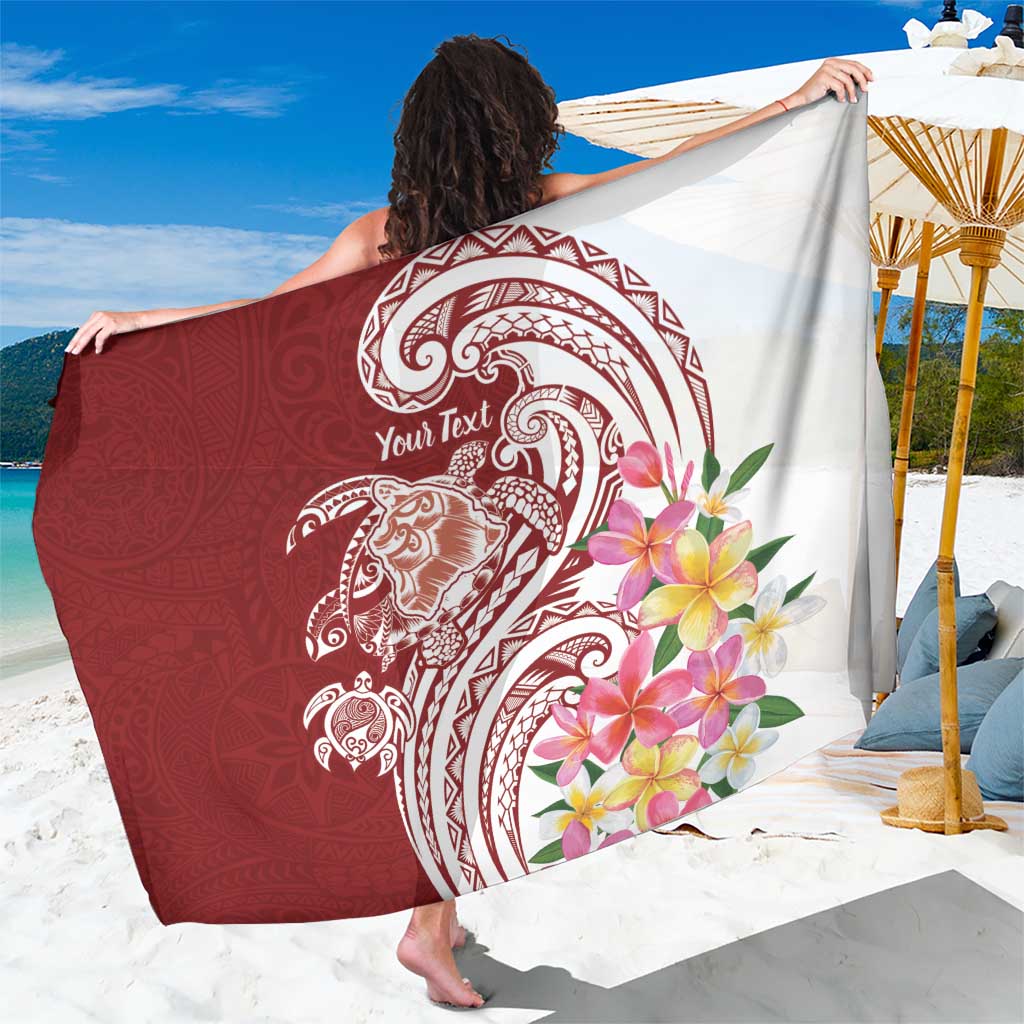 Aloha Hawaii Island Personalized Sarong Crimson Dreamy Turtle LT7 One Size 44 x 66 inches Red - Polynesian Pride