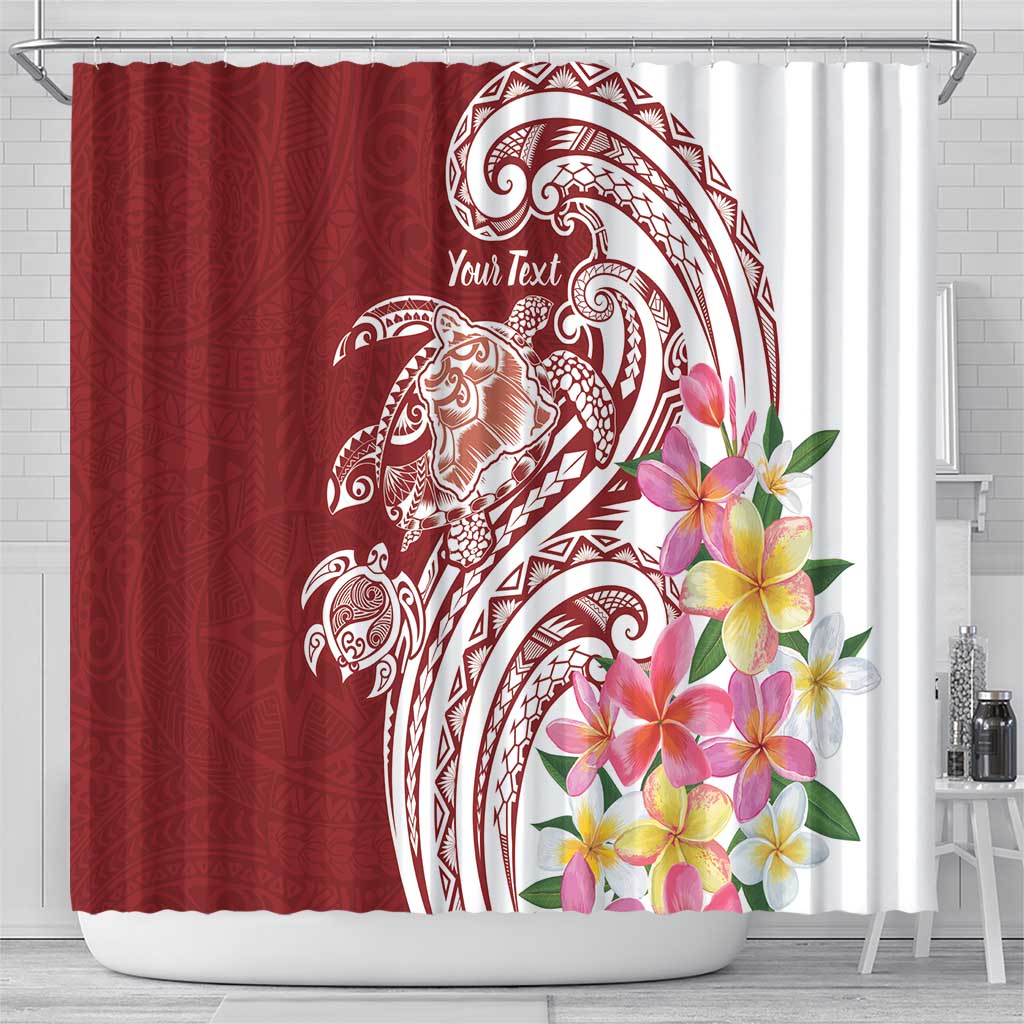 Aloha Hawaii Island Personalized Shower Curtain Crimson Dreamy Turtle