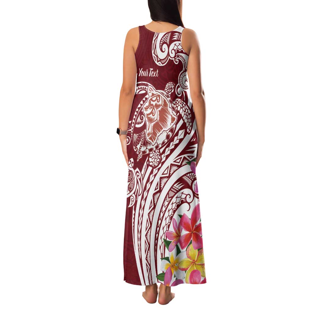 Aloha Hawaii Island Personalized Tank Maxi Dress Crimson Dreamy Turtle