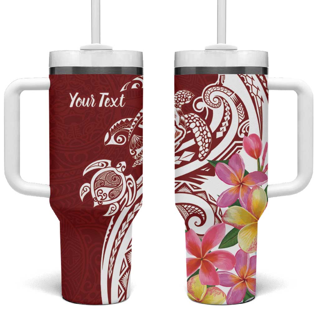 Aloha Hawaii Island Personalized Tumbler With Handle Crimson Dreamy Turtle