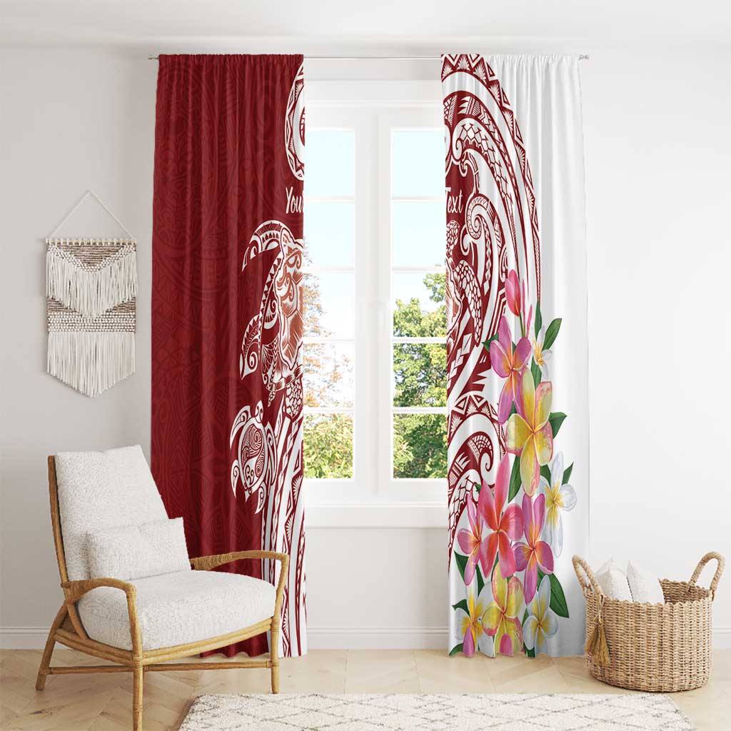 Aloha Hawaii Island Personalized Window Curtain Crimson Dreamy Turtle
