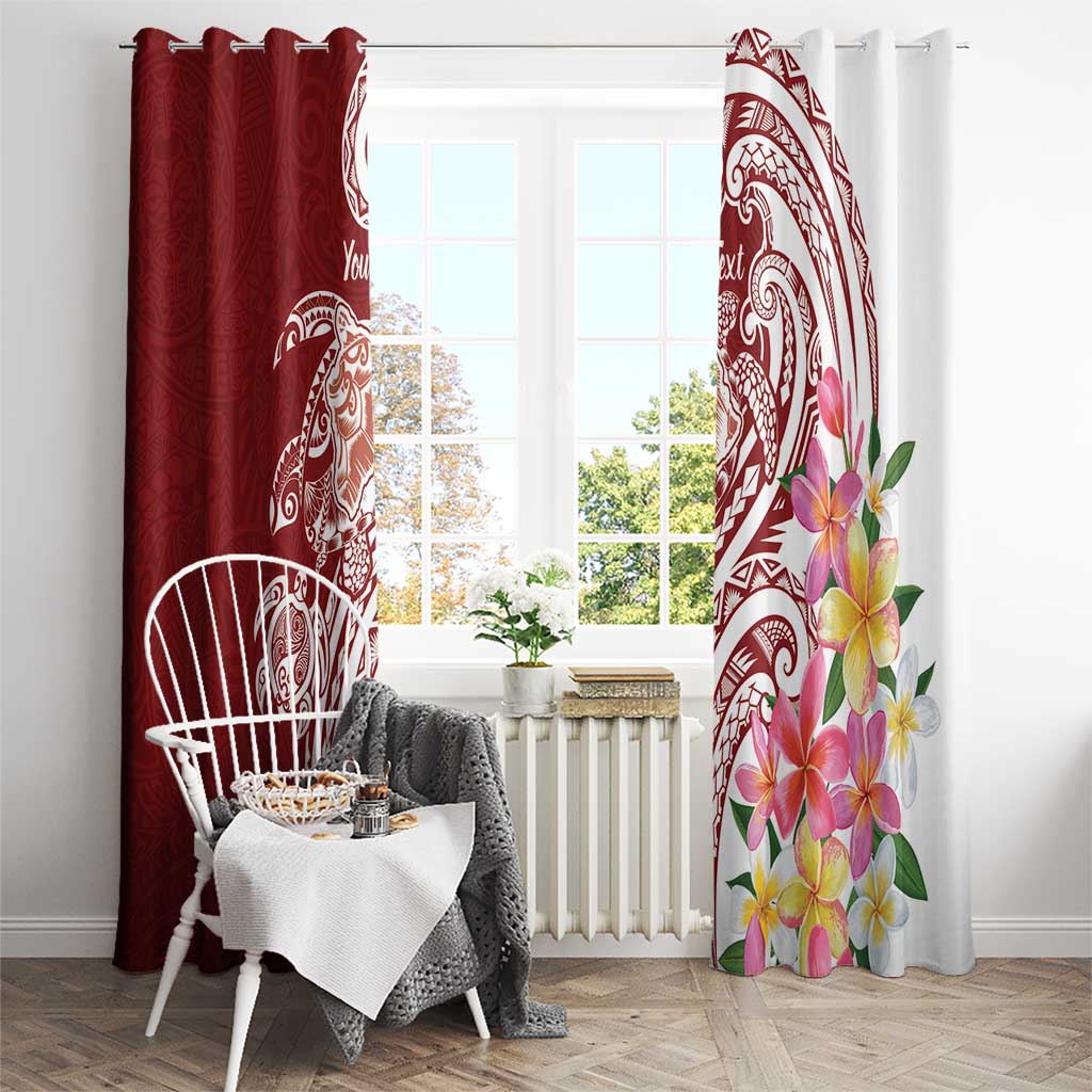 Aloha Hawaii Island Personalized Window Curtain Crimson Dreamy Turtle