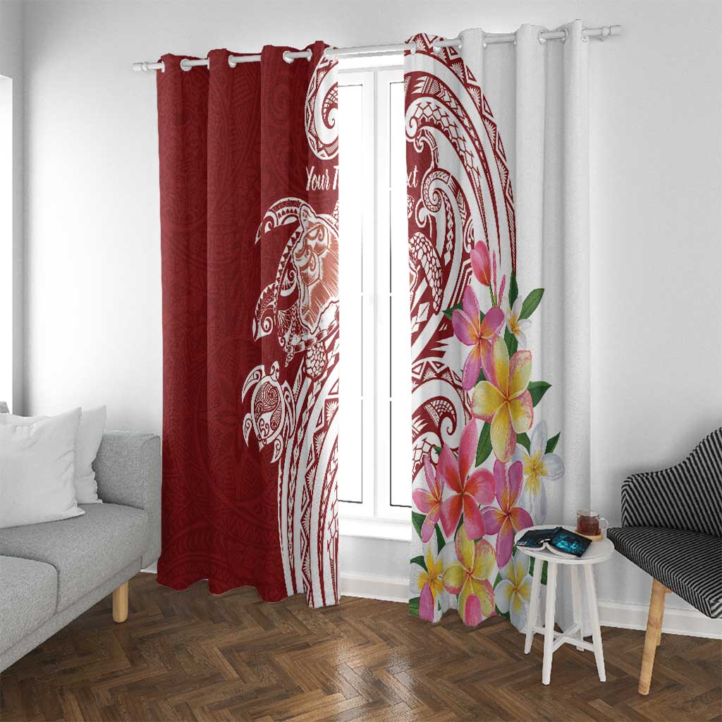 Aloha Hawaii Island Personalized Window Curtain Crimson Dreamy Turtle