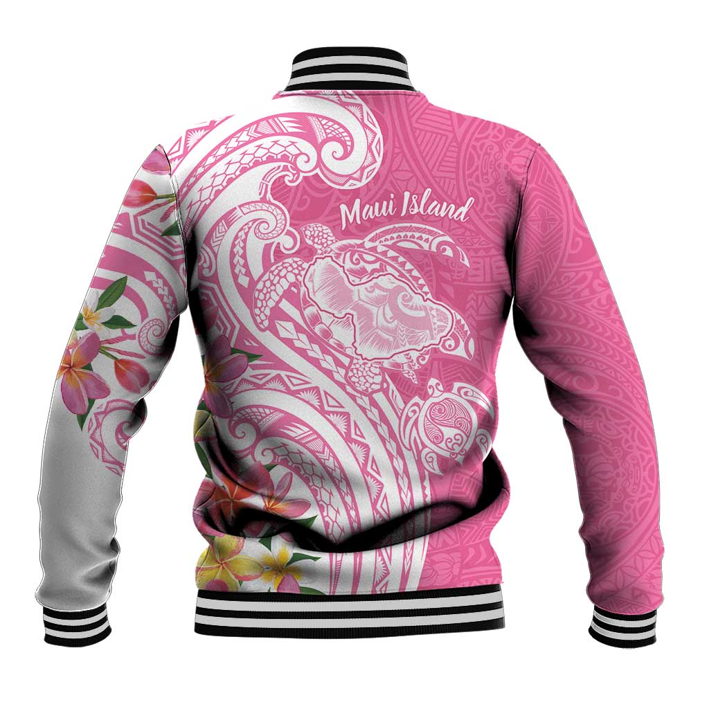 Aloha Maui Island Personalized Baseball Jacket Rose Dreamy Turtle