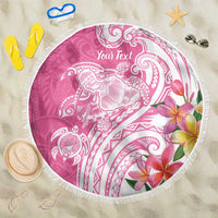 Aloha Maui Island Personalized Beach Blanket Rose Dreamy Turtle