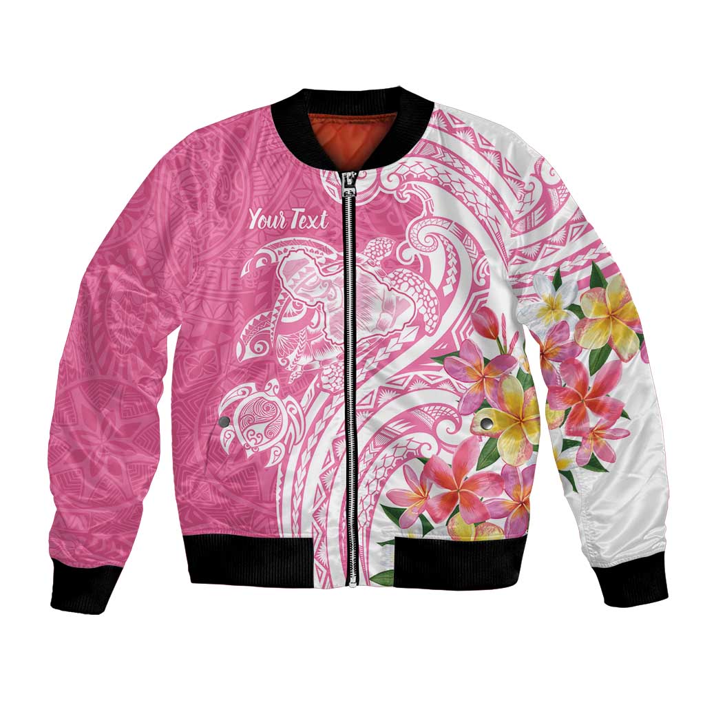 Aloha Maui Island Personalized Bomber Jacket Rose Dreamy Turtle LT7 Unisex Rose Pink - Polynesian Pride