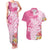 Aloha Maui Island Personalized Couples Matching Tank Maxi Dress and Hawaiian Shirt Rose Dreamy Turtle