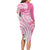 Aloha Maui Island Personalized Family Matching Long Sleeve Bodycon Dress and Hawaiian Shirt Rose Dreamy Turtle