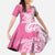 Aloha Maui Island Personalized Family Matching Off The Shoulder Long Sleeve Dress and Hawaiian Shirt Rose Dreamy Turtle