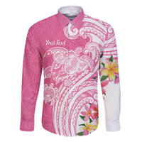 Aloha Maui Island Personalized Family Matching Off The Shoulder Long Sleeve Dress and Hawaiian Shirt Rose Dreamy Turtle