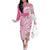 Aloha Maui Island Personalized Family Matching Off The Shoulder Long Sleeve Dress and Hawaiian Shirt Rose Dreamy Turtle