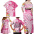 Aloha Maui Island Personalized Family Matching Off Shoulder Maxi Dress and Hawaiian Shirt Rose Dreamy Turtle