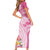 Aloha Maui Island Personalized Family Matching Short Sleeve Bodycon Dress and Hawaiian Shirt Rose Dreamy Turtle