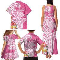 Aloha Maui Island Personalized Family Matching Tank Maxi Dress and Hawaiian Shirt Rose Dreamy Turtle