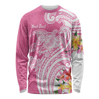 Aloha Maui Island Personalized Long Sleeve Shirt Rose Dreamy Turtle