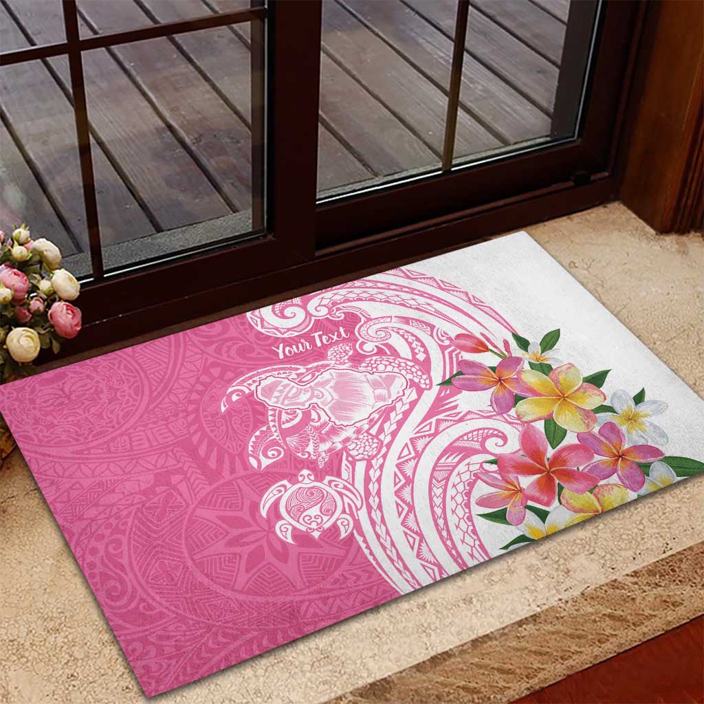 Aloha Maui Island Personalized Rubber Doormat Rose Dreamy Turtle