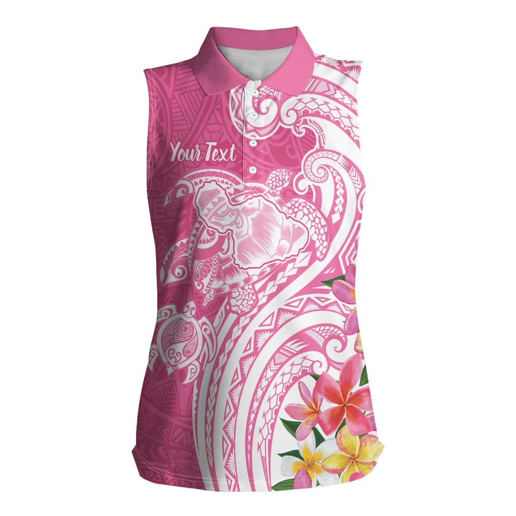 Aloha Maui Island Personalized Women Sleeveless Polo Shirt Rose Dreamy Turtle LT7 Female Rose Pink - Polynesian Pride