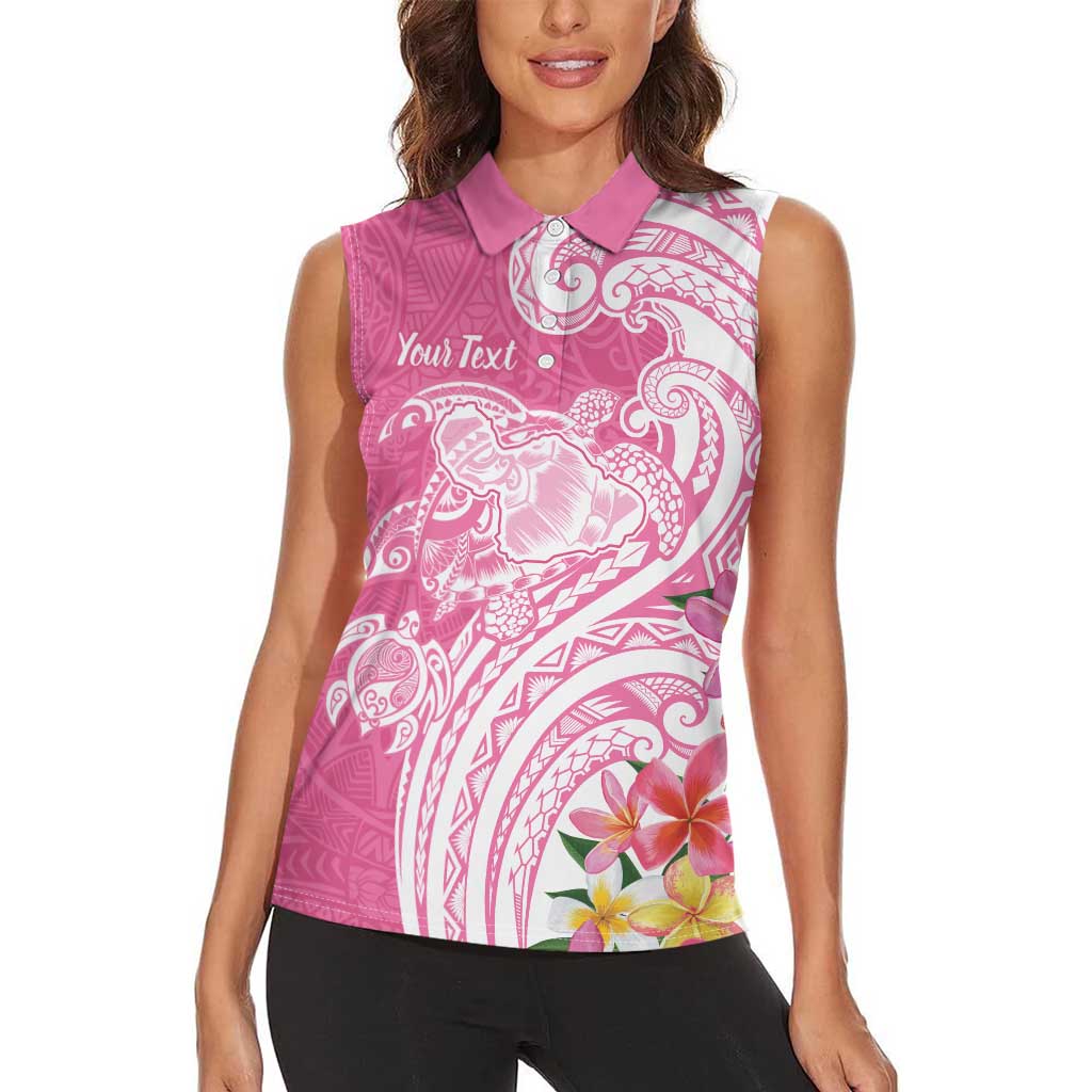 Aloha Maui Island Personalized Women Sleeveless Polo Shirt Rose Dreamy Turtle