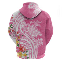 Aloha Maui Island Personalized Zip Hoodie Rose Dreamy Turtle