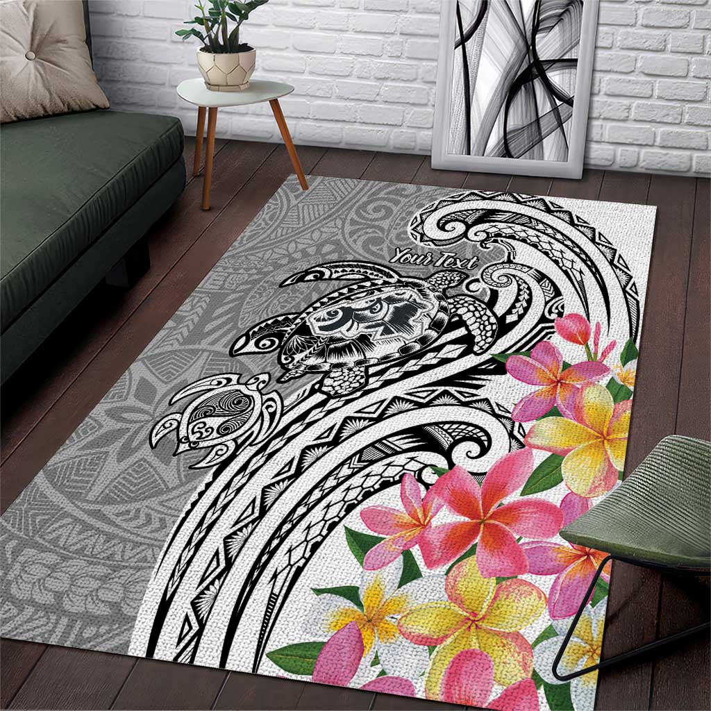Aloha Kahoolawe Island Personalized Area Rug Ashen Dreamy Turtle