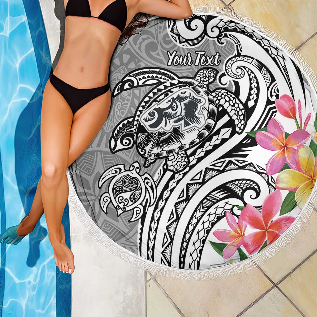 Aloha Kahoolawe Island Personalized Beach Blanket Ashen Dreamy Turtle