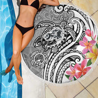 Aloha Kahoolawe Island Personalized Beach Blanket Ashen Dreamy Turtle