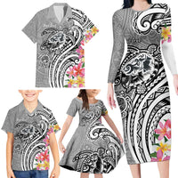 Aloha Kahoolawe Island Personalized Family Matching Long Sleeve Bodycon Dress and Hawaiian Shirt Ashen Dreamy Turtle