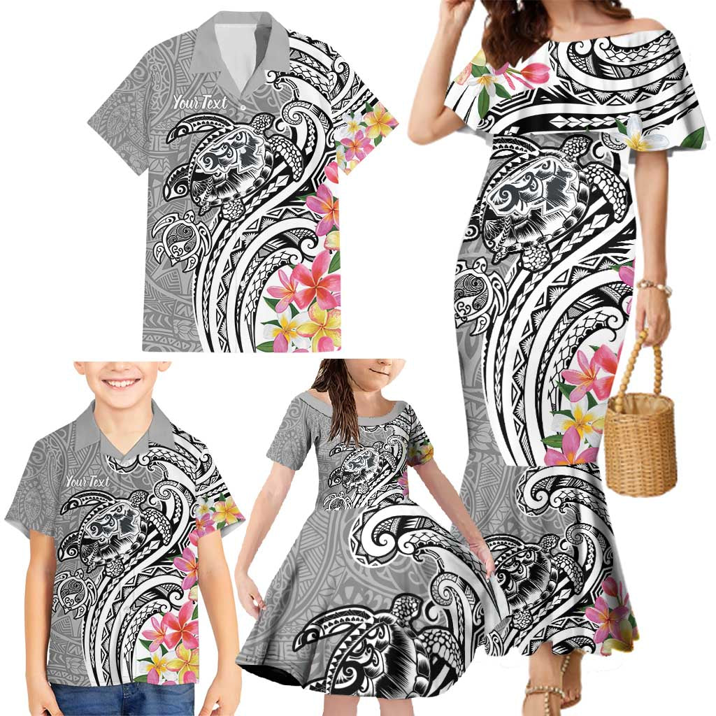 Aloha Kahoolawe Island Personalized Family Matching Mermaid Dress and Hawaiian Shirt Ashen Dreamy Turtle