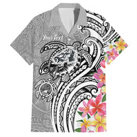 Aloha Kahoolawe Island Personalized Family Matching Off The Shoulder Long Sleeve Dress and Hawaiian Shirt Ashen Dreamy Turtle