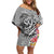 Aloha Kahoolawe Island Personalized Family Matching Off Shoulder Short Dress and Hawaiian Shirt Ashen Dreamy Turtle