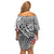 Aloha Kahoolawe Island Personalized Family Matching Off Shoulder Short Dress and Hawaiian Shirt Ashen Dreamy Turtle