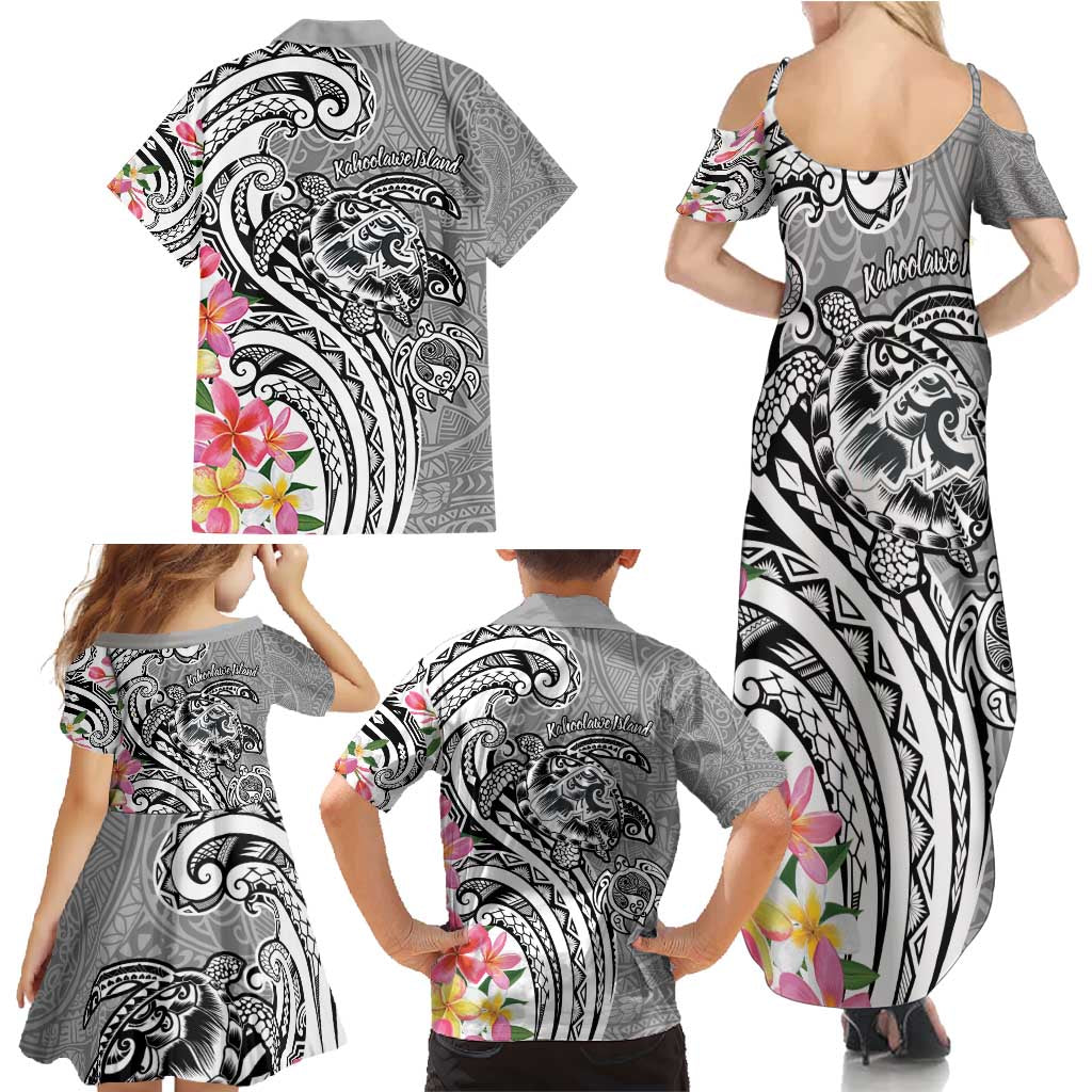 Aloha Kahoolawe Island Personalized Family Matching Summer Maxi Dress and Hawaiian Shirt Ashen Dreamy Turtle
