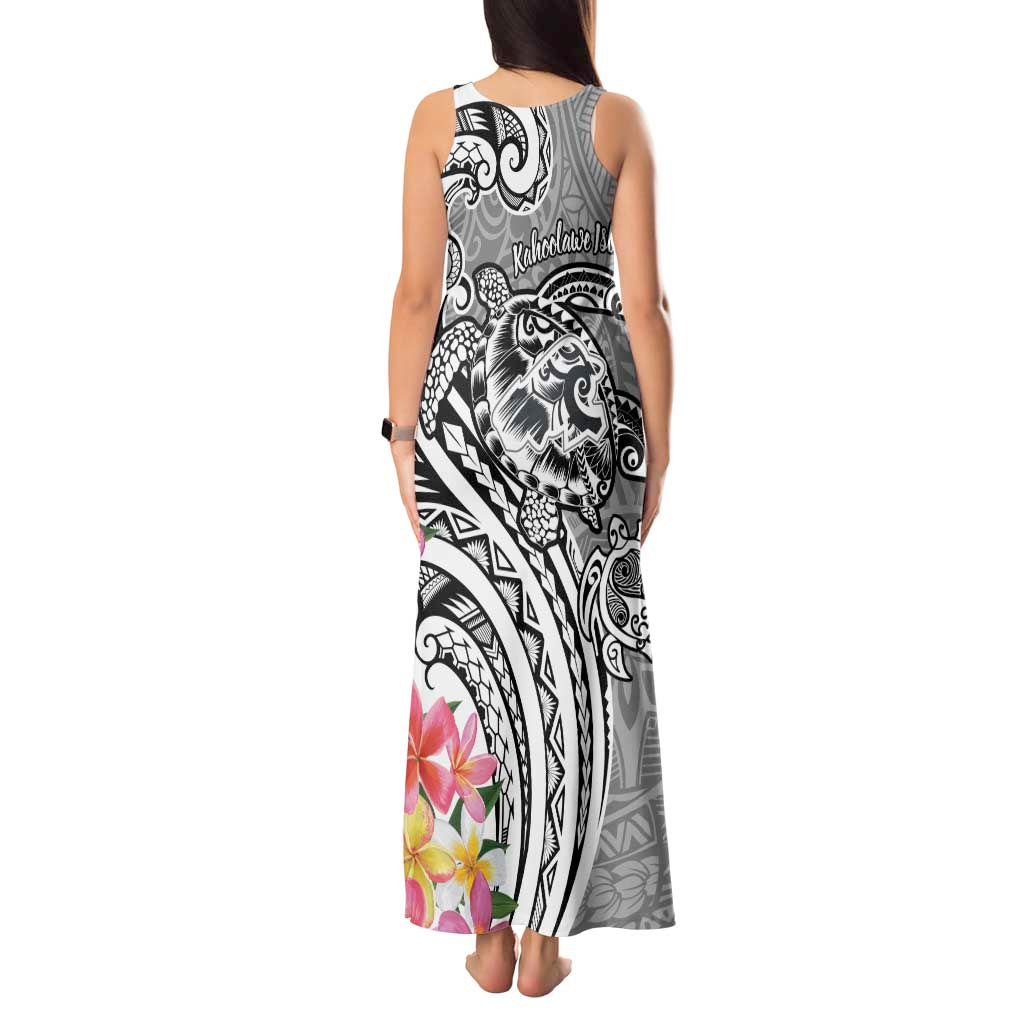 Aloha Kahoolawe Island Personalized Tank Maxi Dress Ashen Dreamy Turtle