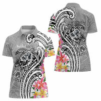 Aloha Kahoolawe Island Personalized Women Polo Shirt Ashen Dreamy Turtle