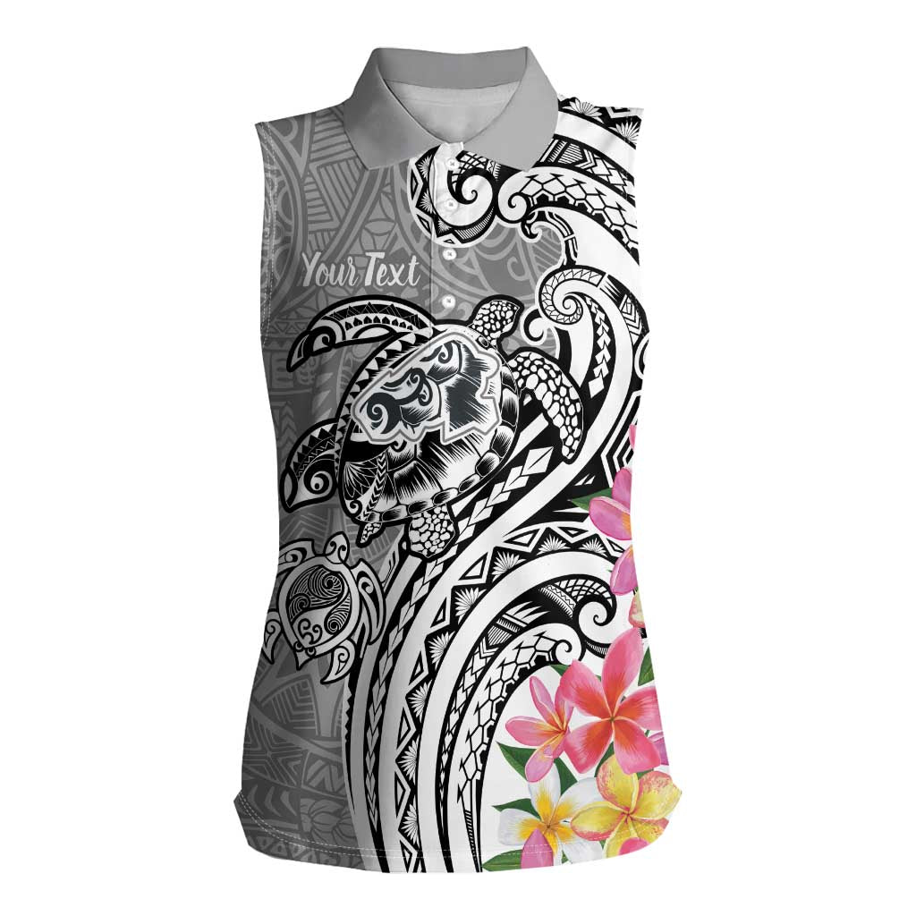Aloha Kahoolawe Island Personalized Women Sleeveless Polo Shirt Ashen Dreamy Turtle LT7 Female Grey - Polynesian Pride