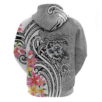 Aloha Kahoolawe Island Personalized Zip Hoodie Ashen Dreamy Turtle