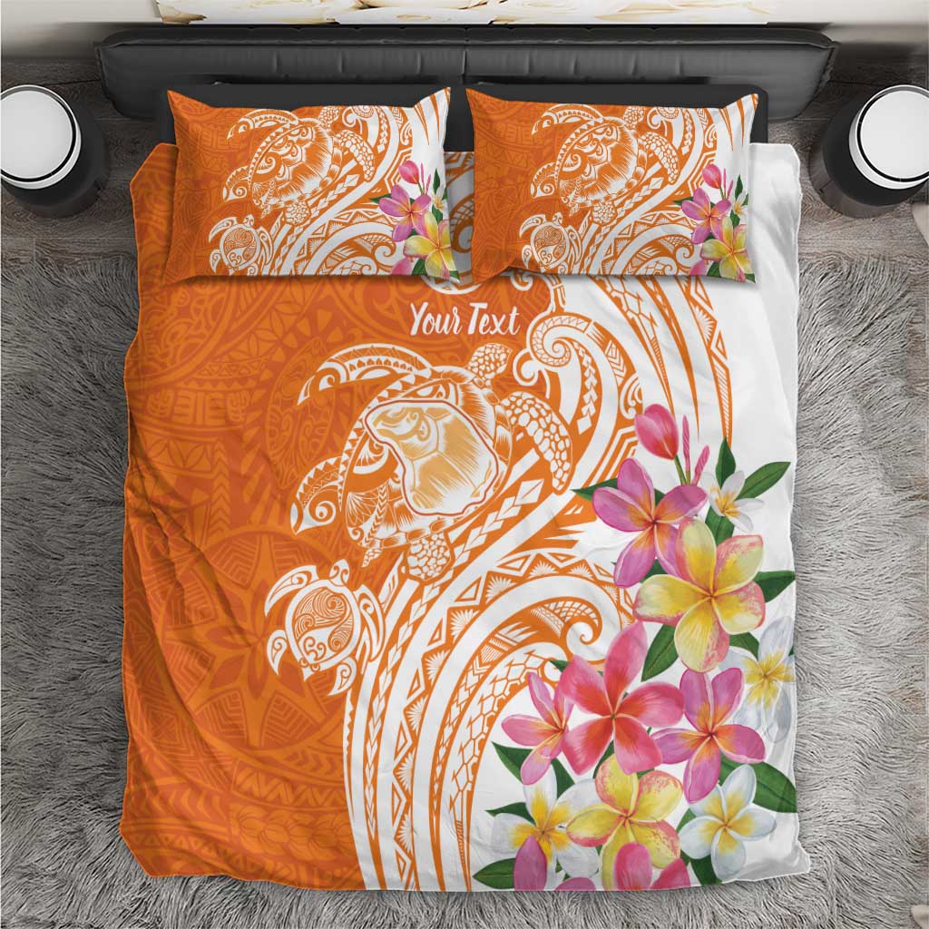 Aloha Lanai Island Personalized Bedding Set Orange Dreamy Turtle