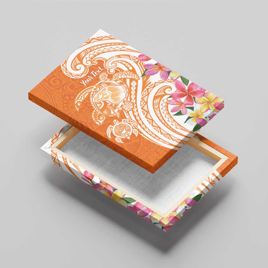 Aloha Lanai Island Personalized Canvas Wall Art Orange Dreamy Turtle