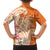 Aloha Lanai Island Personalized Family Matching Off The Shoulder Long Sleeve Dress and Hawaiian Shirt Orange Dreamy Turtle