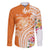 Aloha Lanai Island Personalized Family Matching Summer Maxi Dress and Hawaiian Shirt Orange Dreamy Turtle