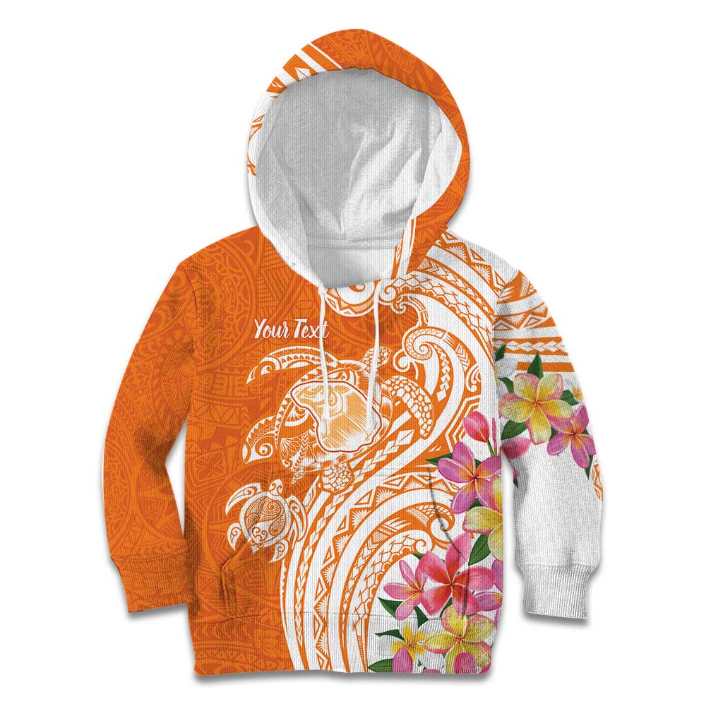 Aloha Lanai Island Personalized Kid Hoodie Orange Dreamy Turtle