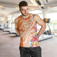 Aloha Lanai Island Personalized Men Tank Top Orange Dreamy Turtle