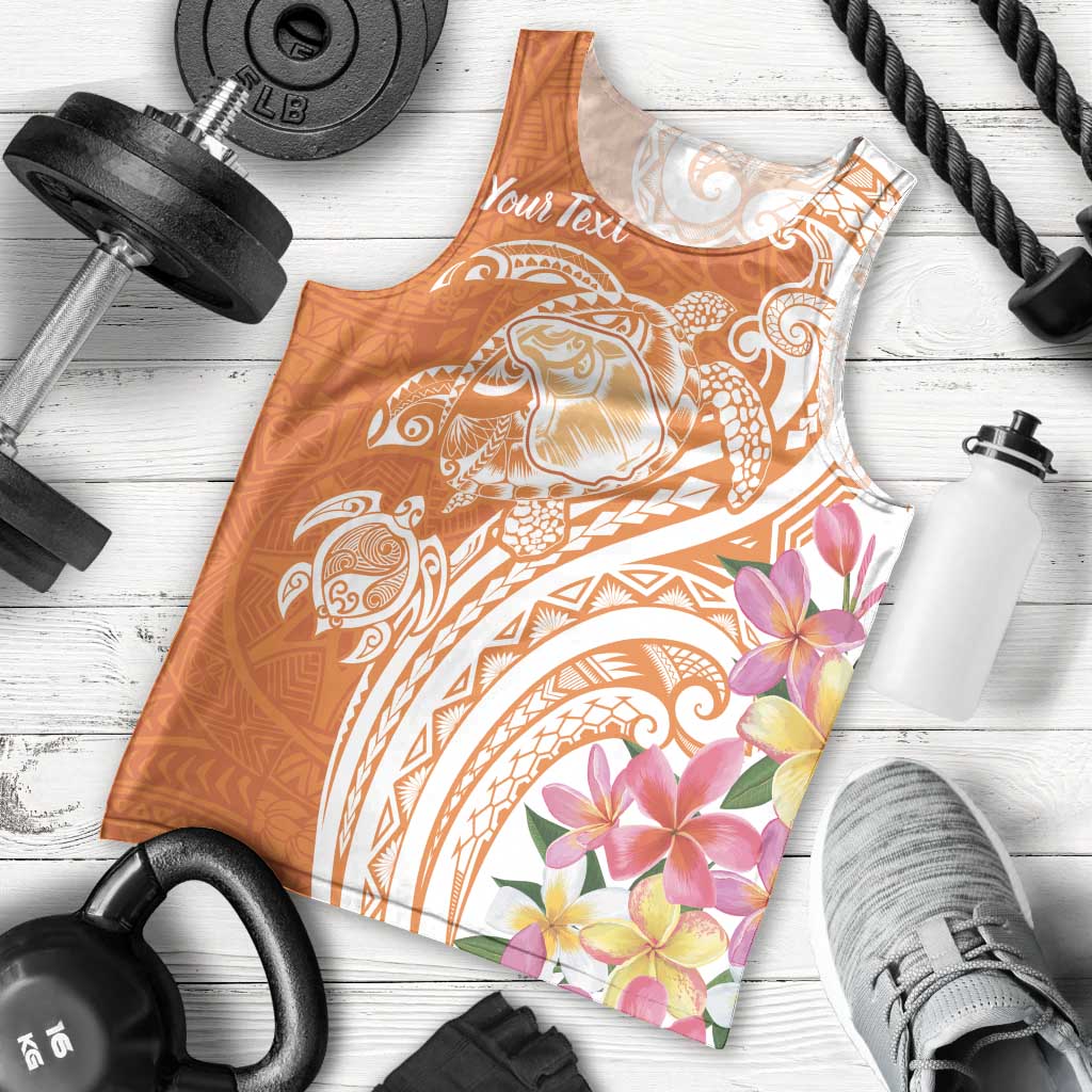 Aloha Lanai Island Personalized Men Tank Top Orange Dreamy Turtle